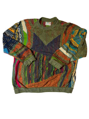 Vintage COOGI Australia Sweater 3D Knit Mercerized Cotton Colorful Textured 90s